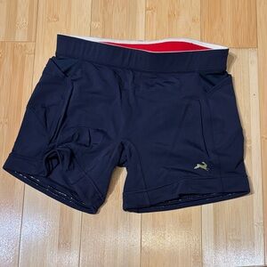 Tracksmith Lane 5 Navy XS shorts.